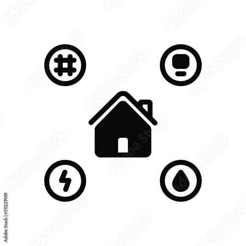 Black solid icon for utilities