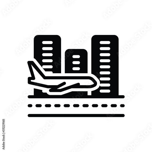 Black solid icon for arrives