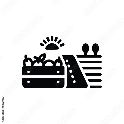 Black solid icon for producing