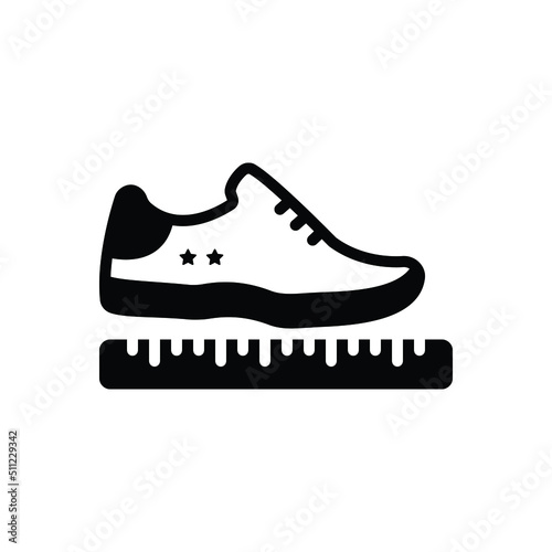 Black solid icon for sized shoe