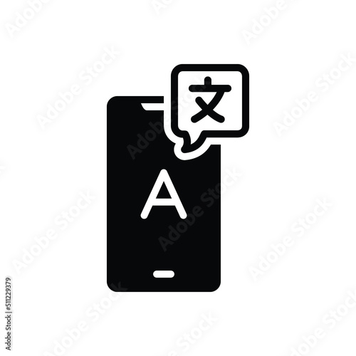 Black solid icon for translator