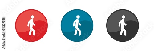 Man walking icons set. Vector illustration.