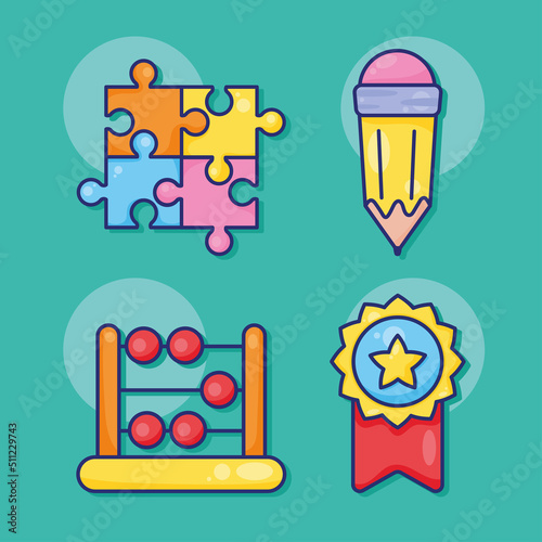 four learning education icons