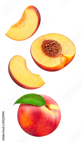 Fotografia Fresh organic peach isolated