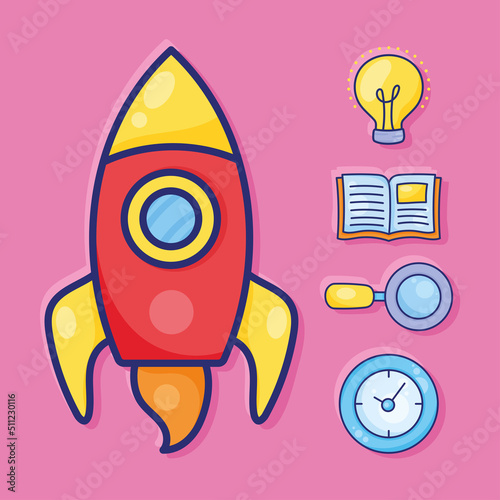 five learning education icons