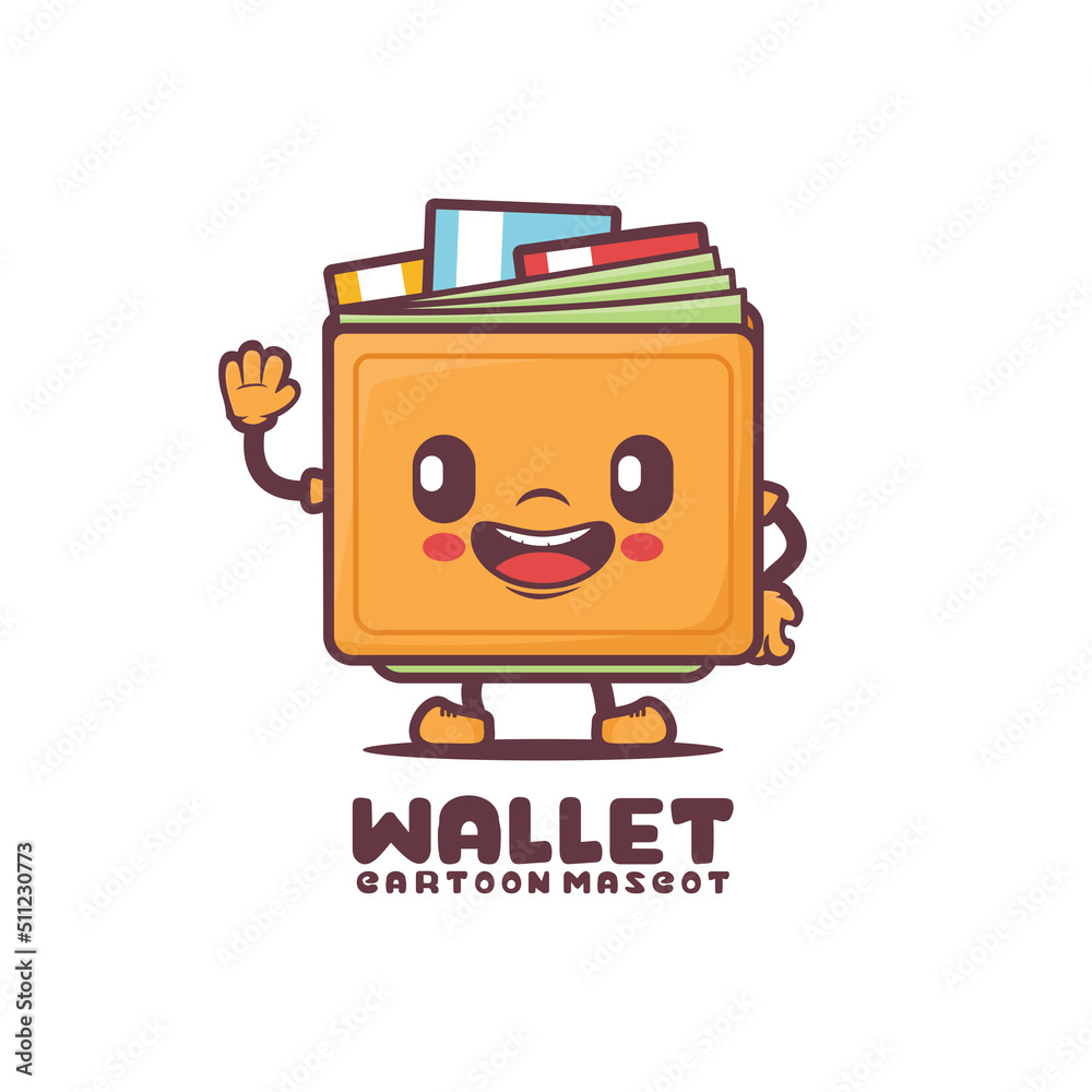 Fototapeta premium wallet cartoon mascot illustration vector