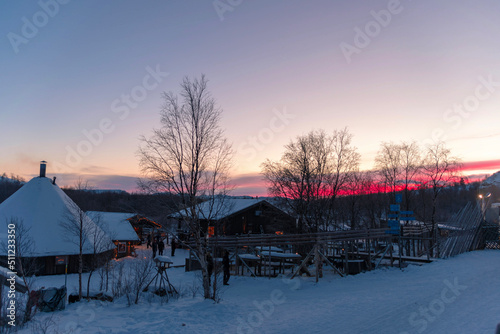 sunset in the city Kirkenes