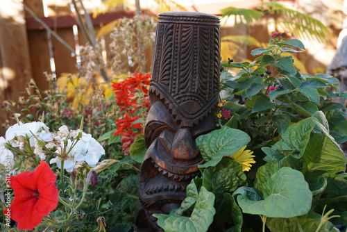 tiki statue in the garden