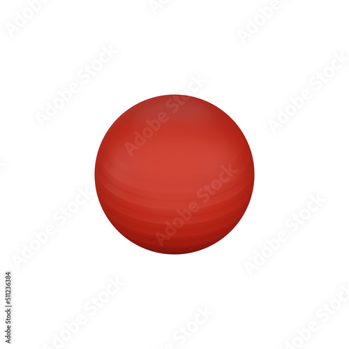 3D Illustration Of Red Swiss Ball Icon.