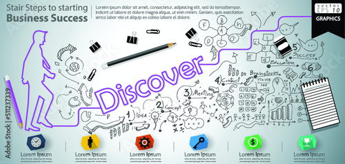 Illustration business.design modern  idea and concept think creativity. for brainstorm,Social network,success,plan,think,search,analyze,communicate, futuristic idea innovation technology.