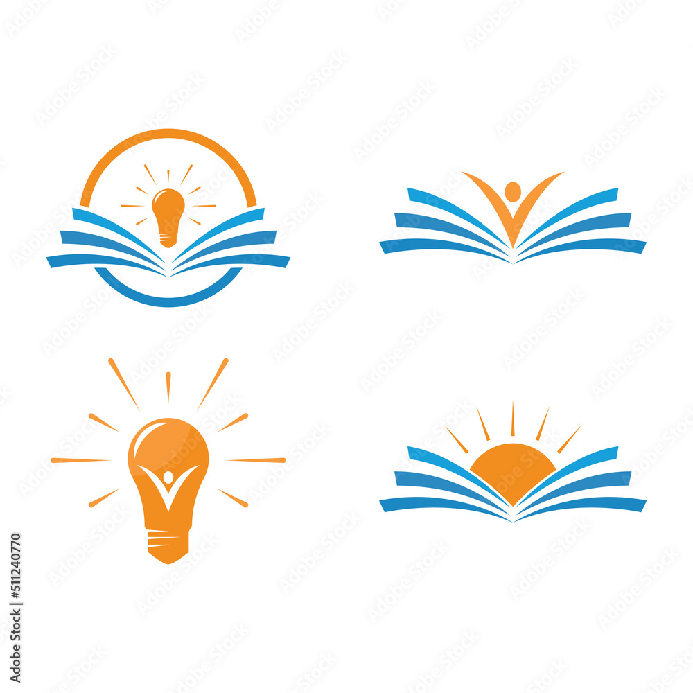 Obraz premium Book education logo templat