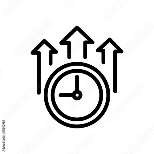 Overtime line icon, long working hours. Isolate on white background.