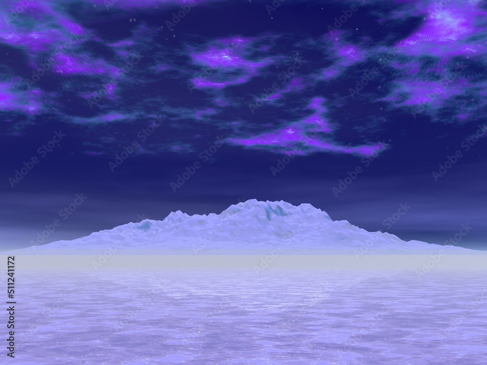幻想的な氷山と空