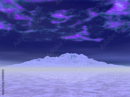 幻想的な氷山と空