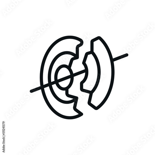 Clay targets linear icon. Hunting shop. Thin line customizable illustration. Contour symbol. Vector isolated outline drawing. Editable stroke