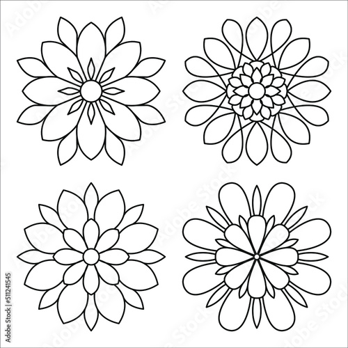 Simple mandala design for coloring. Vector floral mandala. Geometric ornamental mandalas