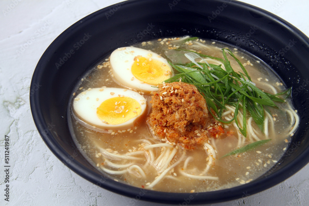 Freshly cooked Japanese food called Miso Tantanmen Freshly cooked Japanese food called Miso Tantanmen