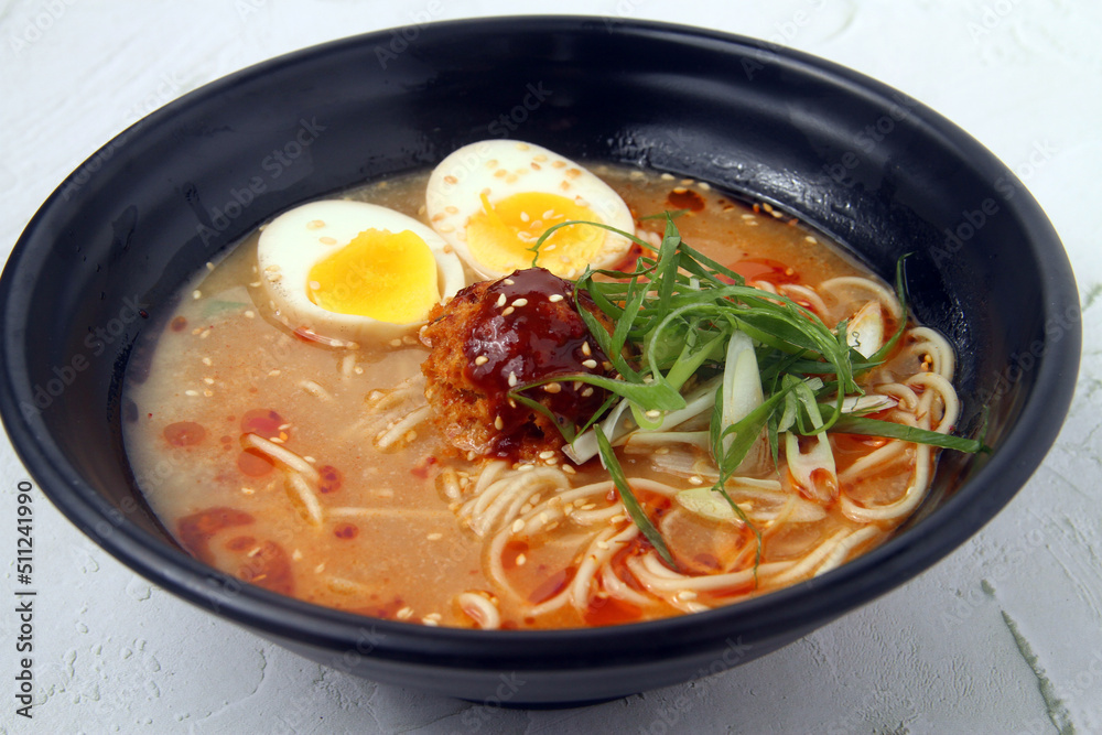 Freshly cooked Japanese food called Miso Tantanmen