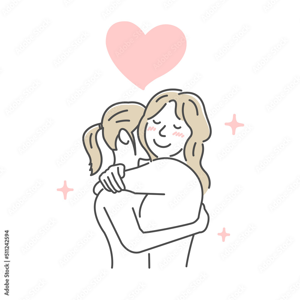 Vector illustration of Embracing lesbian couple (LGBTQ) Vector illustration of Embracing lesbian couple (LGBTQ)