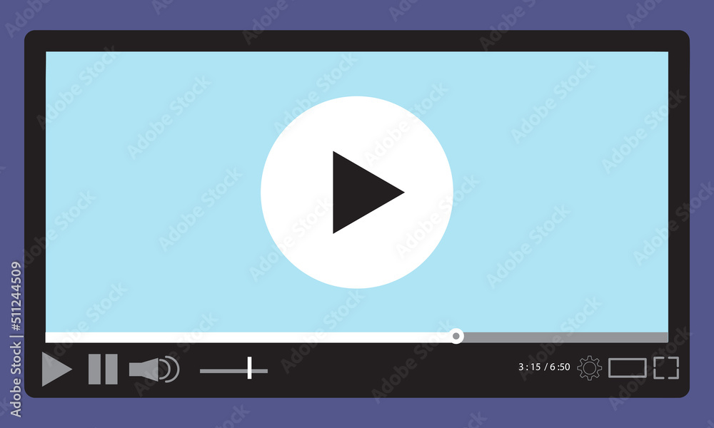 video player interface flat modern vector illustration video player interface flat modern vector illustration