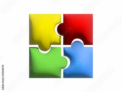 Symbol of teamwork, jigsaw puzzle, cooperation, partnership. Business concept.