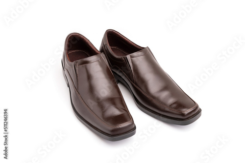 New men leather shoe (black color) isolated on white
