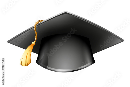 Graduate cap isolated