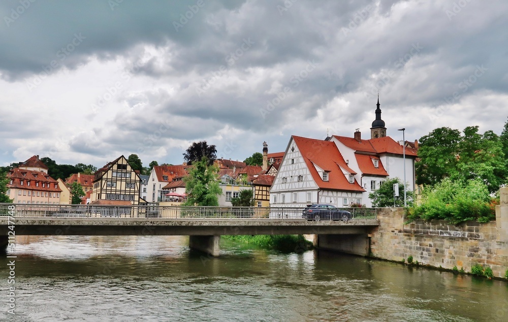 Bamberg, Regnitzbrücke und Altstadt