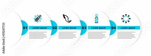Set line Sun, Tabasco sauce, Map of mexican and icon. Vector