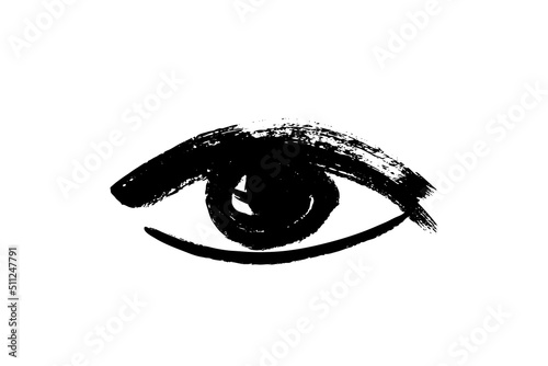Hand Drawn Eye Icon Isolated