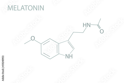 Melatonin molecular skeletal chemical formula.	