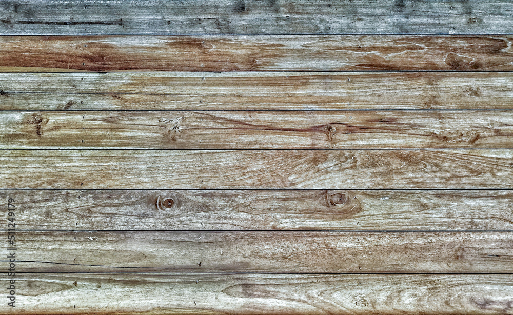 Fototapeta premium Old light color wood wall for seamless wood background and texture.