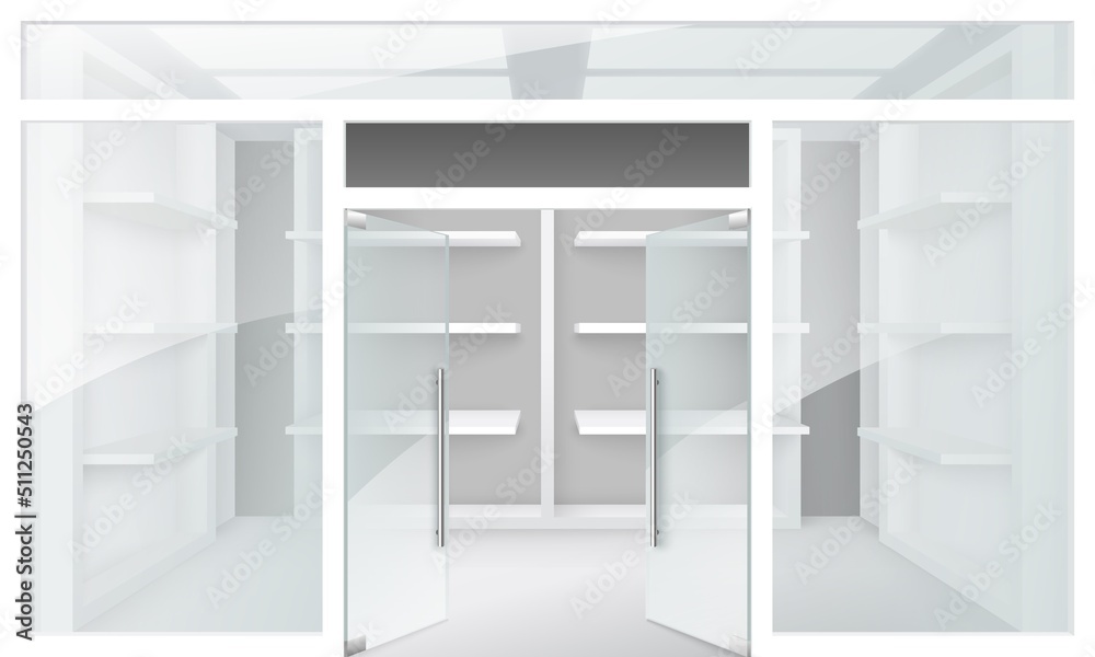 Double glass door for store entrance vector Double glass door for store entrance vector