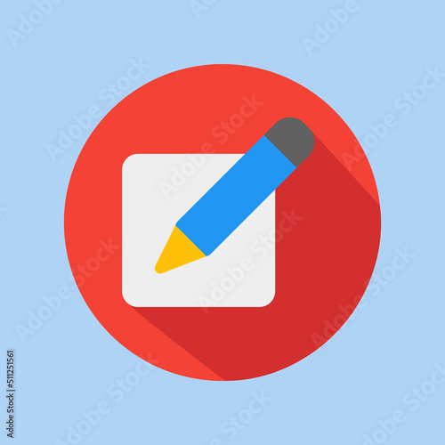 Edit icon in flat style about user interface, use for website mobile app presentation