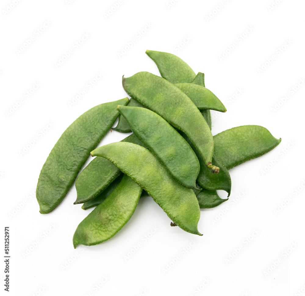 group of Lima beans or Hyacinth beans isolate on white background, top view group of Lima beans or Hyacinth beans isolate on white background, top view
