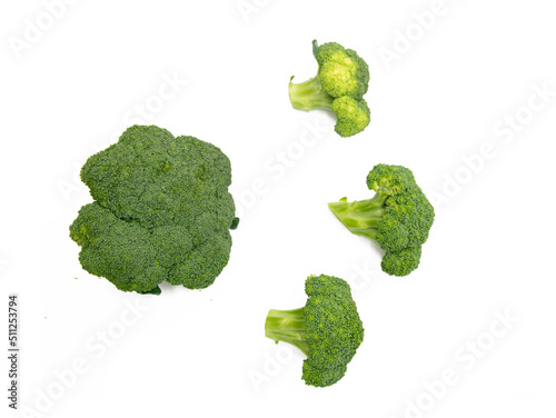 Broccoli isolated. Broccoli on white. Set of fresh broccoli.