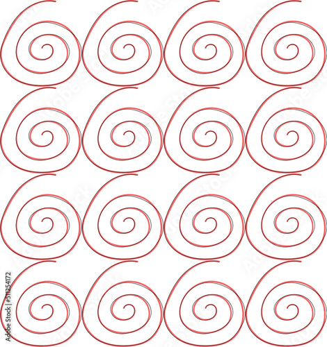 Seamless spiral pattern with thin lines. Abstract texture with geometric shapes. Stylish background in red color.