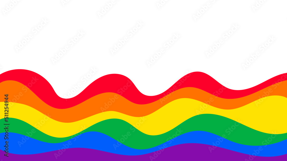 Wave line simple rainbow colorful background design. Happy LGBT pride month theme vector template. Wave line simple rainbow colorful background design. Happy LGBT pride month theme vector template.