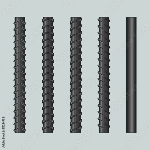 steel rebars design flat illustration