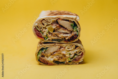 shawarma cheese pita fast food	meat