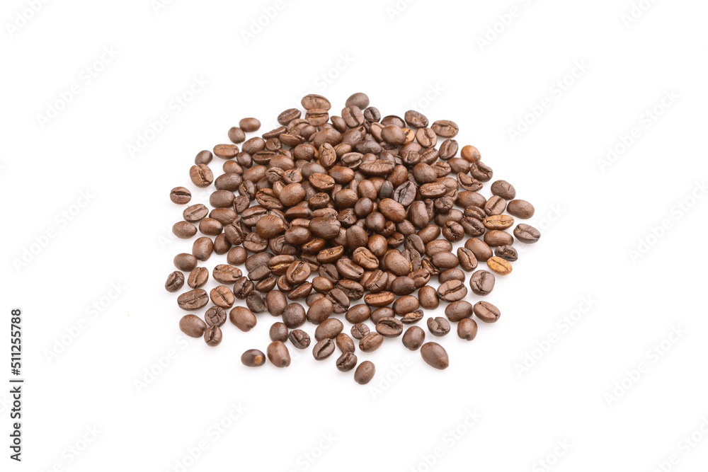 Coffee bean on isolated on white background. Food and beverage concept Coffee bean on isolated on white background. Food and beverage concept