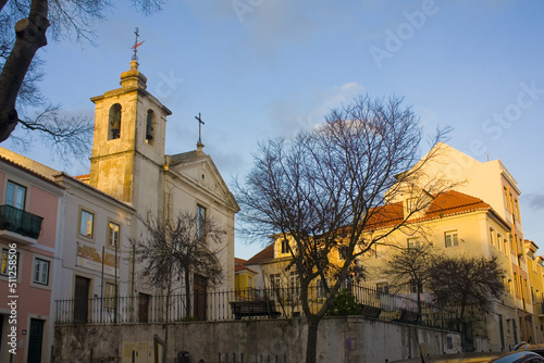 Typical church at district Belem in Lisbon