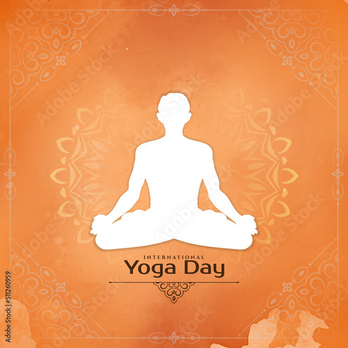 International Yoga day beautiful brown background design
