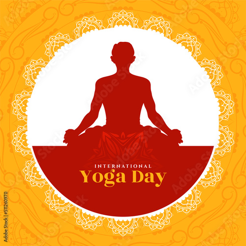 International Yoga day artistic yellow background design