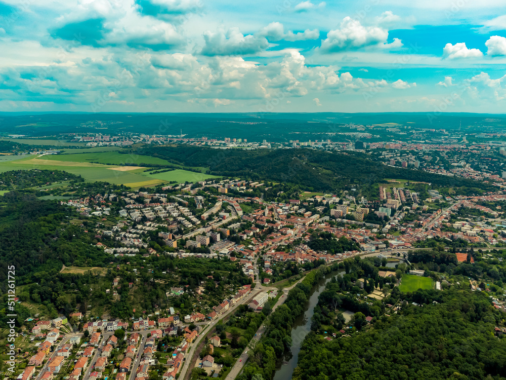 Stadtteil Komein von oben, Brünn, Tschechische Republik