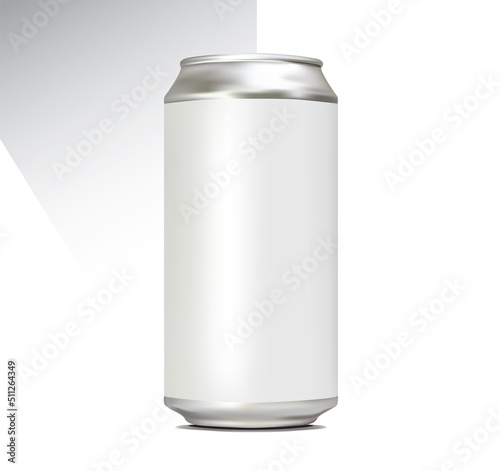 3D Can Realistic Mockup Illustration Silver Metallic Tin Isolated Template For Beverage Soda Cold Drink Beer Juice Liquid Brand Identity Packaging Product Showcase