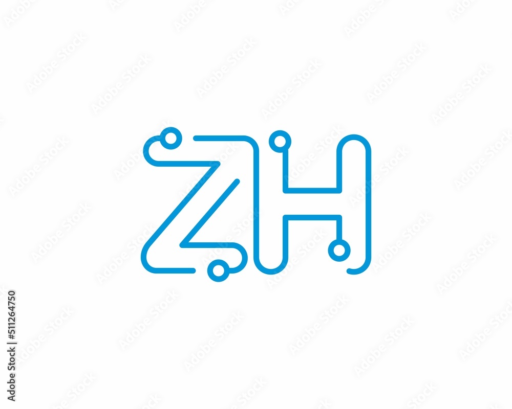 Abstract Letters ZH Logo Design Template 001 Abstract Letters ZH Logo Design Template 001
