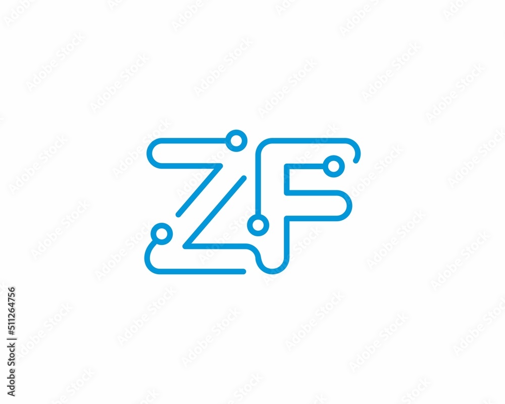Abstract Letters ZF Logo Design Template 001 Abstract Letters ZF Logo Design Template 001