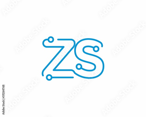 Abstract Letters ZS Logo Design Template 001