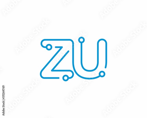 Abstract Letters ZU Logo Design Template 001
